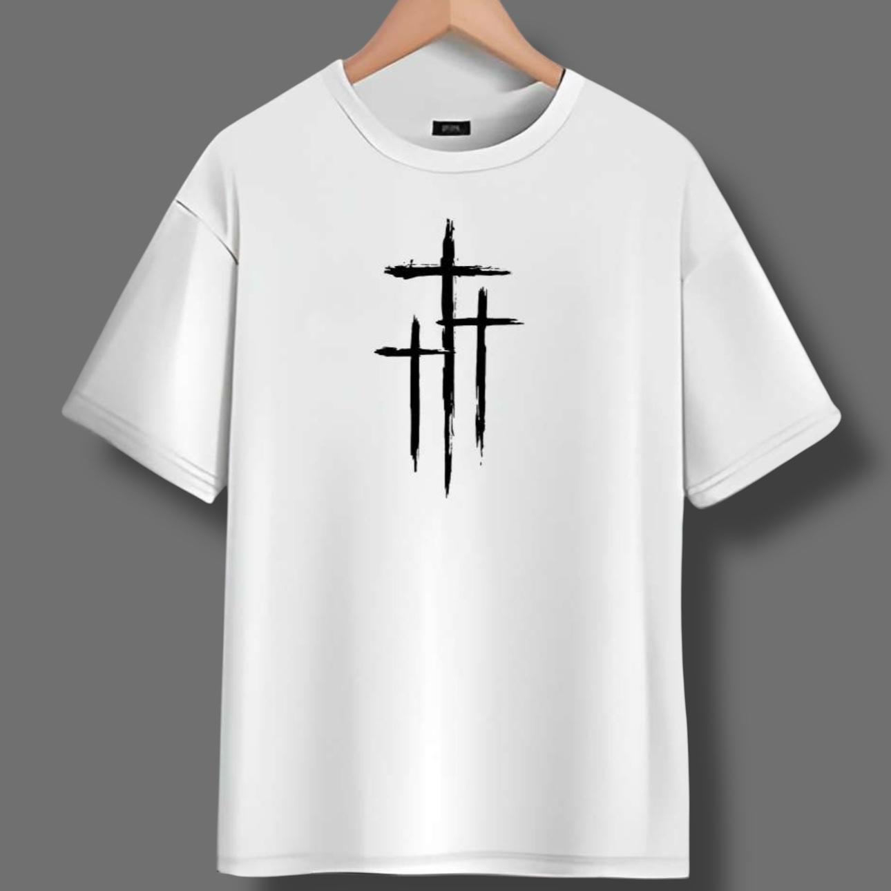 LITTLE DISCIPLES COLLECTION: THREE CROSSES, KIDS T-SHIRT, WHITE