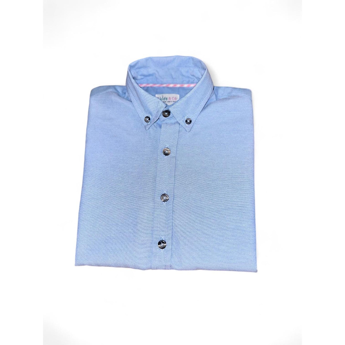 Boys Short Sleeve Button Down Light Blue Chambray