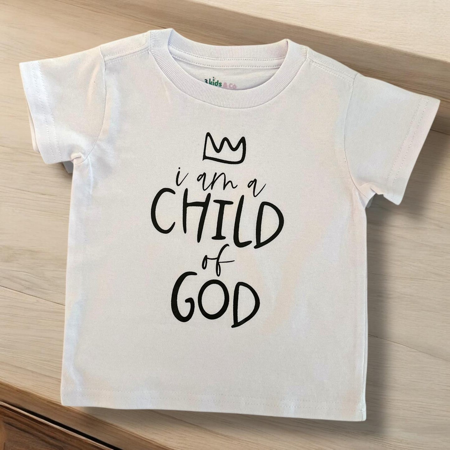LITTLE DISCIPLES COLLECTION: "I AM A CHILD OF GOD" LITTLE KIDS T-SHIRT, WHITE