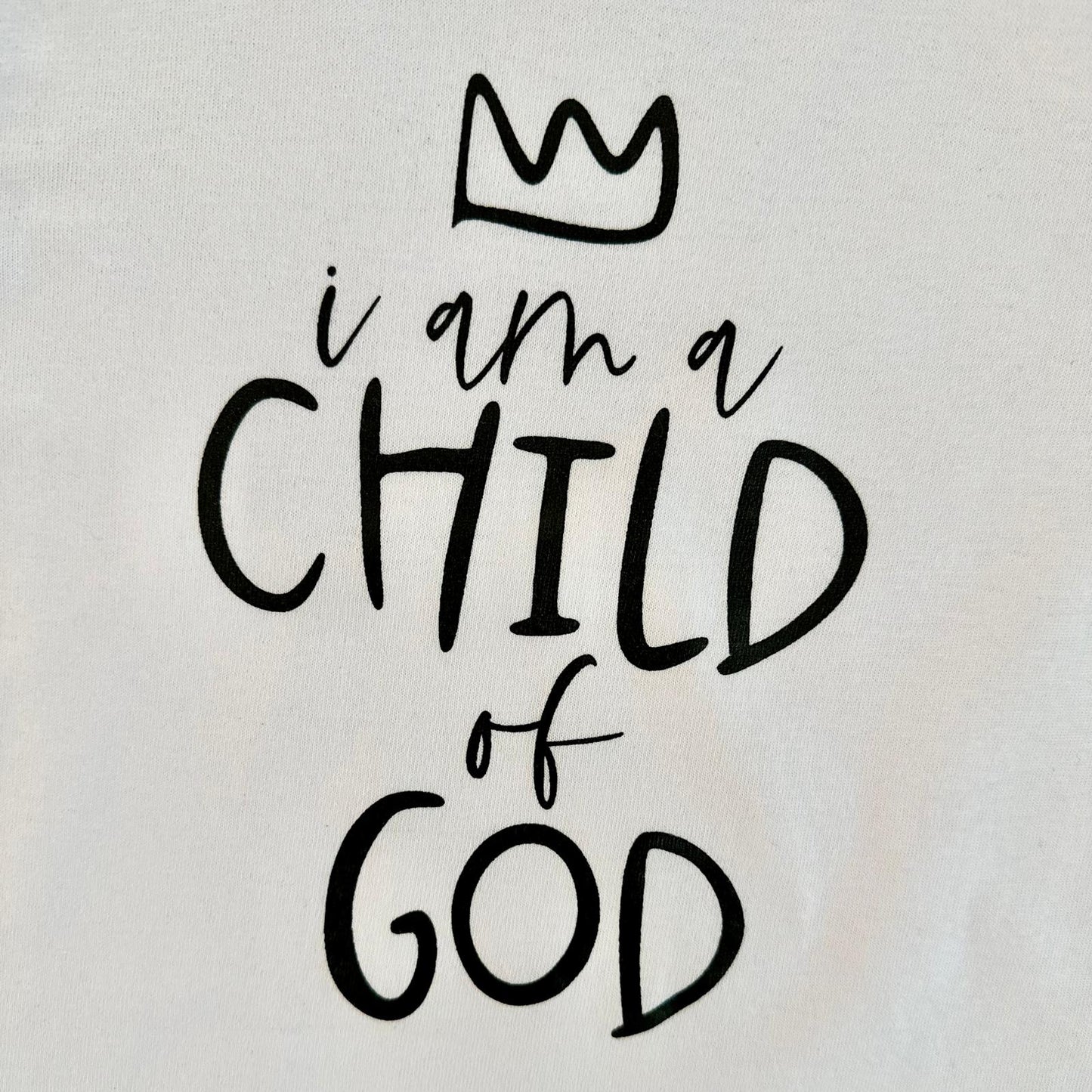 LITTLE DISCIPLES COLLECTION: "I AM A CHILD OF GOD" LITTLE KIDS T-SHIRT, WHITE