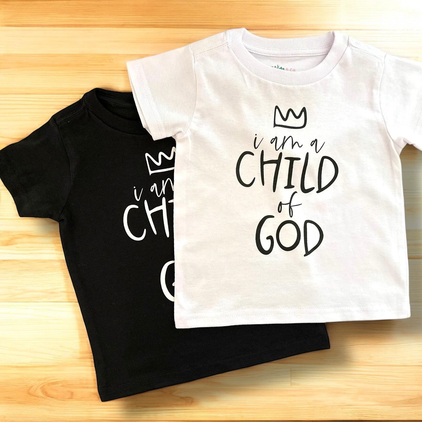 LITTLE DISCIPLES COLLECTION: "I AM A CHILD OF GOD" LITTLE KIDS T-SHIRT, BLACK