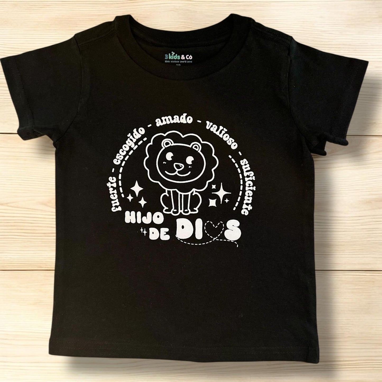 LITTLE DISCIPLES COLLECTION: "HIJO DE DIOS" LITTLE KIDS T-SHIRT, BLACK