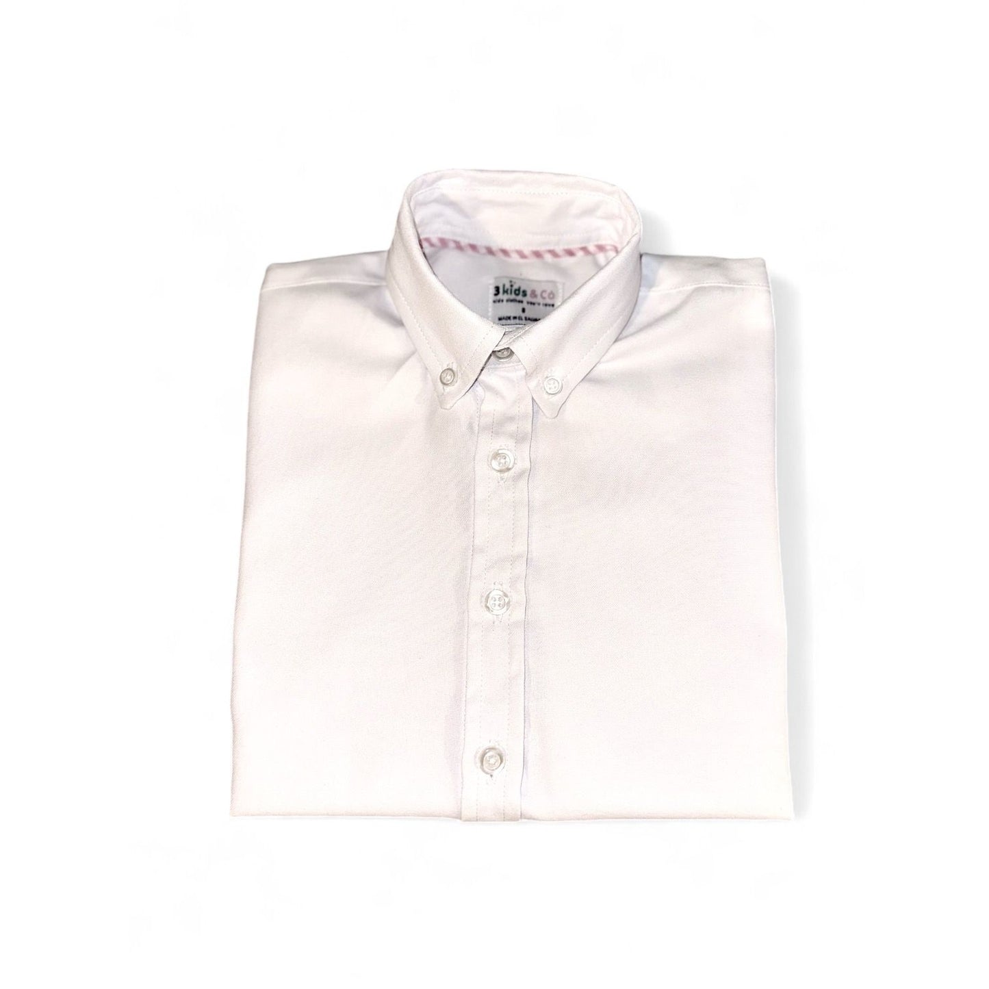 BOYS' SHORT SLEEVE BUTTON DOWN CLASSIC SOLID WHITE