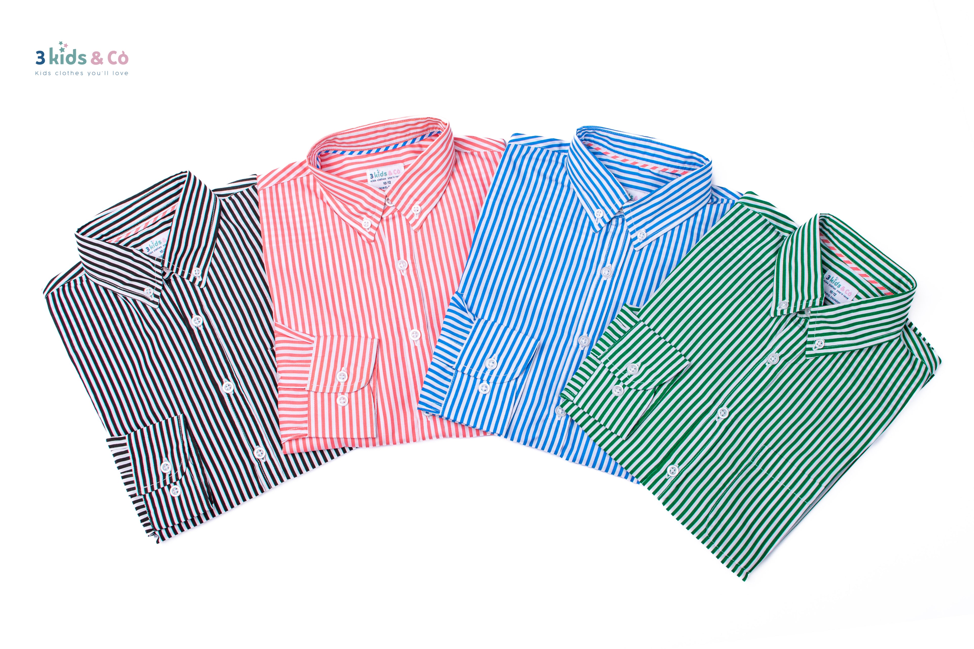 Boys' Button Down Long Sleeve Black Striped Shirt