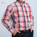 Boys' Long Sleeve Button Down Warm Tones Madras Plaid