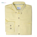 Boys' Button Down Long Sleeve Pique Canary Textured Solids