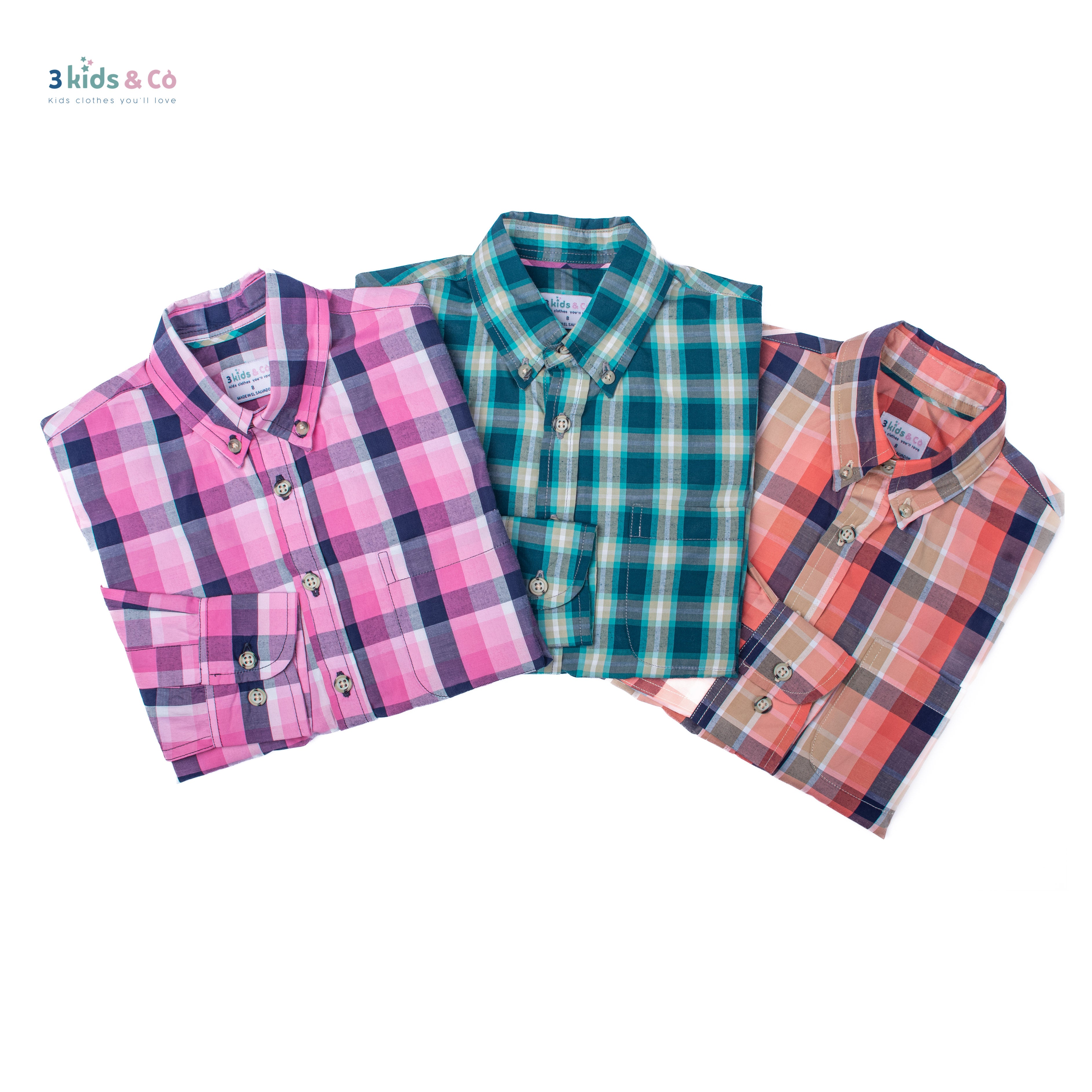 Boys' Long Sleeve Button Down Green Madras Plaid