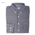 Boys' Button Down Long Sleeve Black Striped Shirt