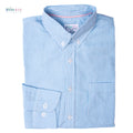 Boys' Long Sleeve Button Down Blue Pinstriped Shirt