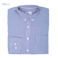 Boys' Long Sleeve Button Down Navy Pinstriped Shirt