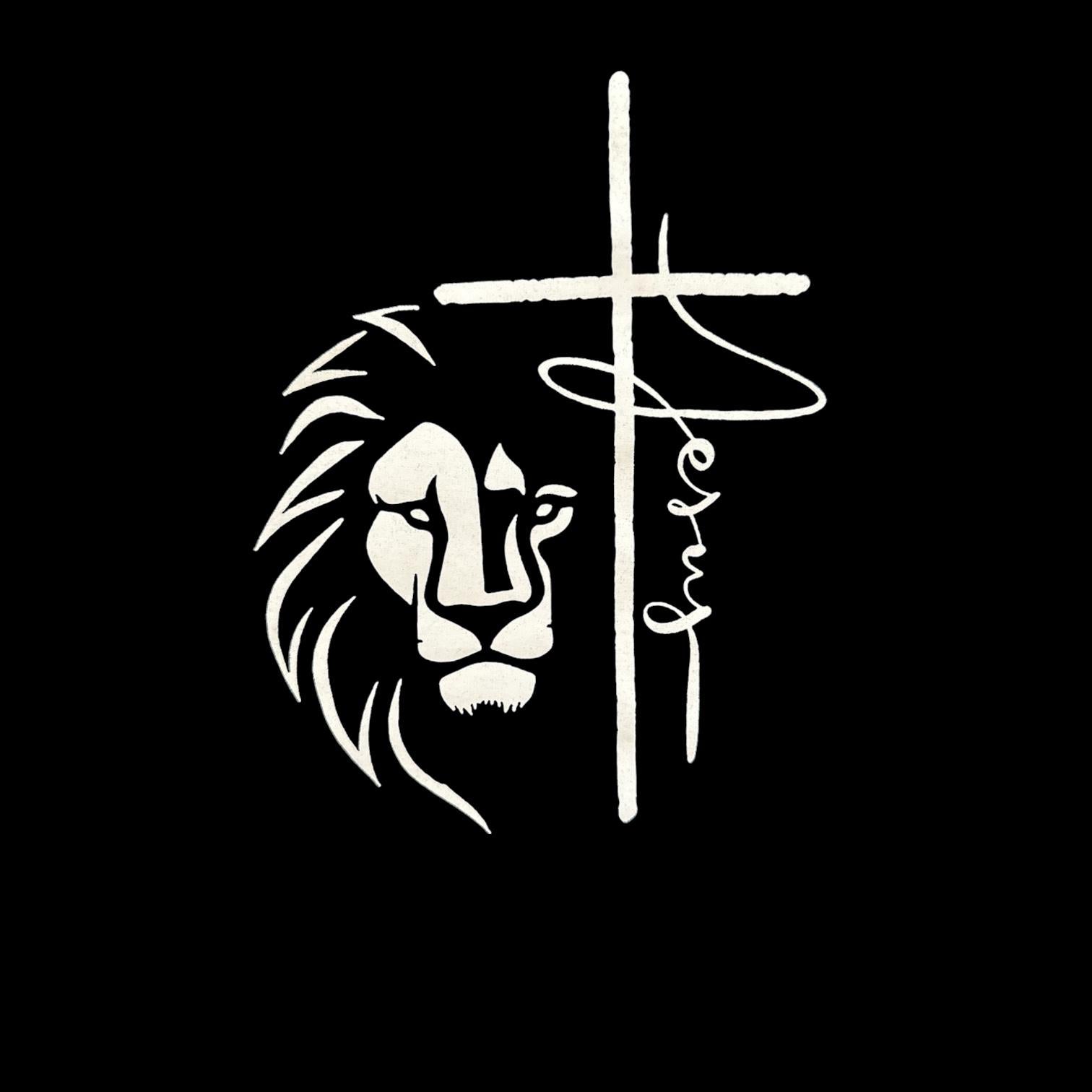 LITTLE DISCIPLES COLLECTION: LION & CROSS KIDS T-SHIRT, BLACK