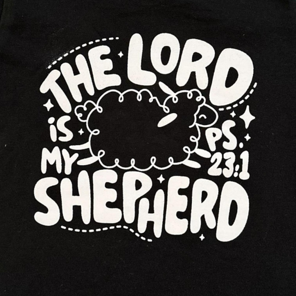 LITTLE DISCIPLES COLLECTION: THE LORD IS MY SHEPHERD LITTLE KIDS T-SHIRT, BLACK