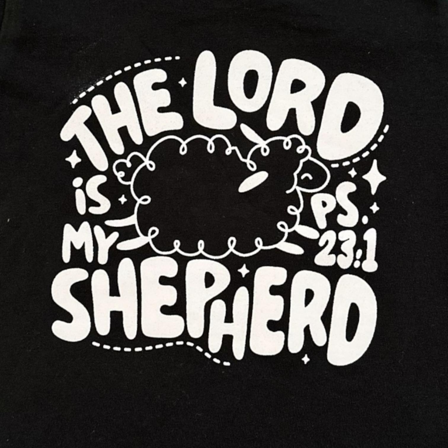 LITTLE DISCIPLES COLLECTION: THE LORD IS MY SHEPHERD LITTLE KIDS T-SHIRT, BLACK