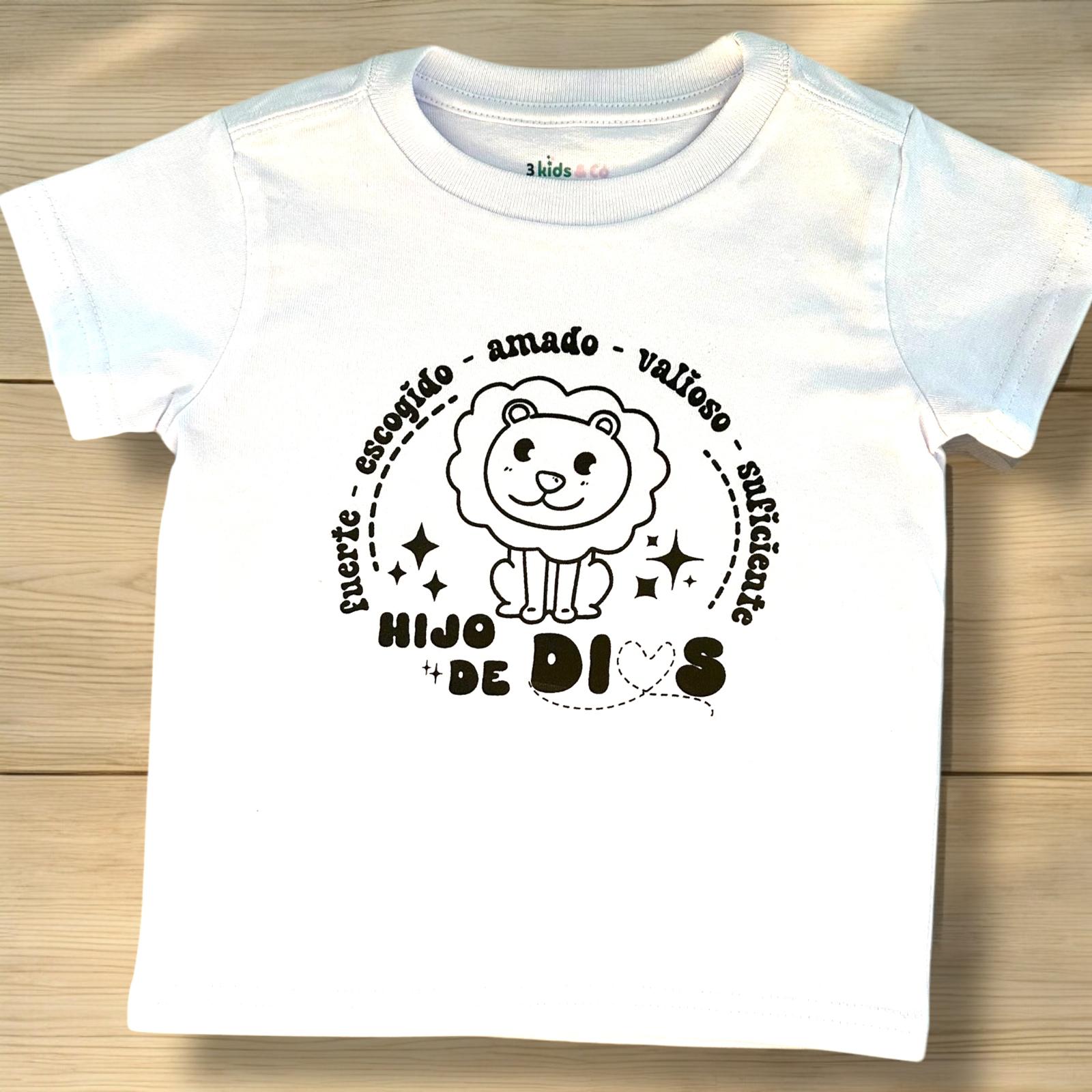 LITTLE DISCIPLES COLLECTION: "HIJO DE DIOS" LITTLE KIDS T-SHIRT, WHITE