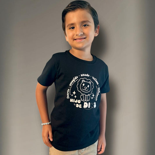 LITTLE DISCIPLES COLLECTION: "HIJO DE DIOS" LITTLE KIDS T-SHIRT, BLACK