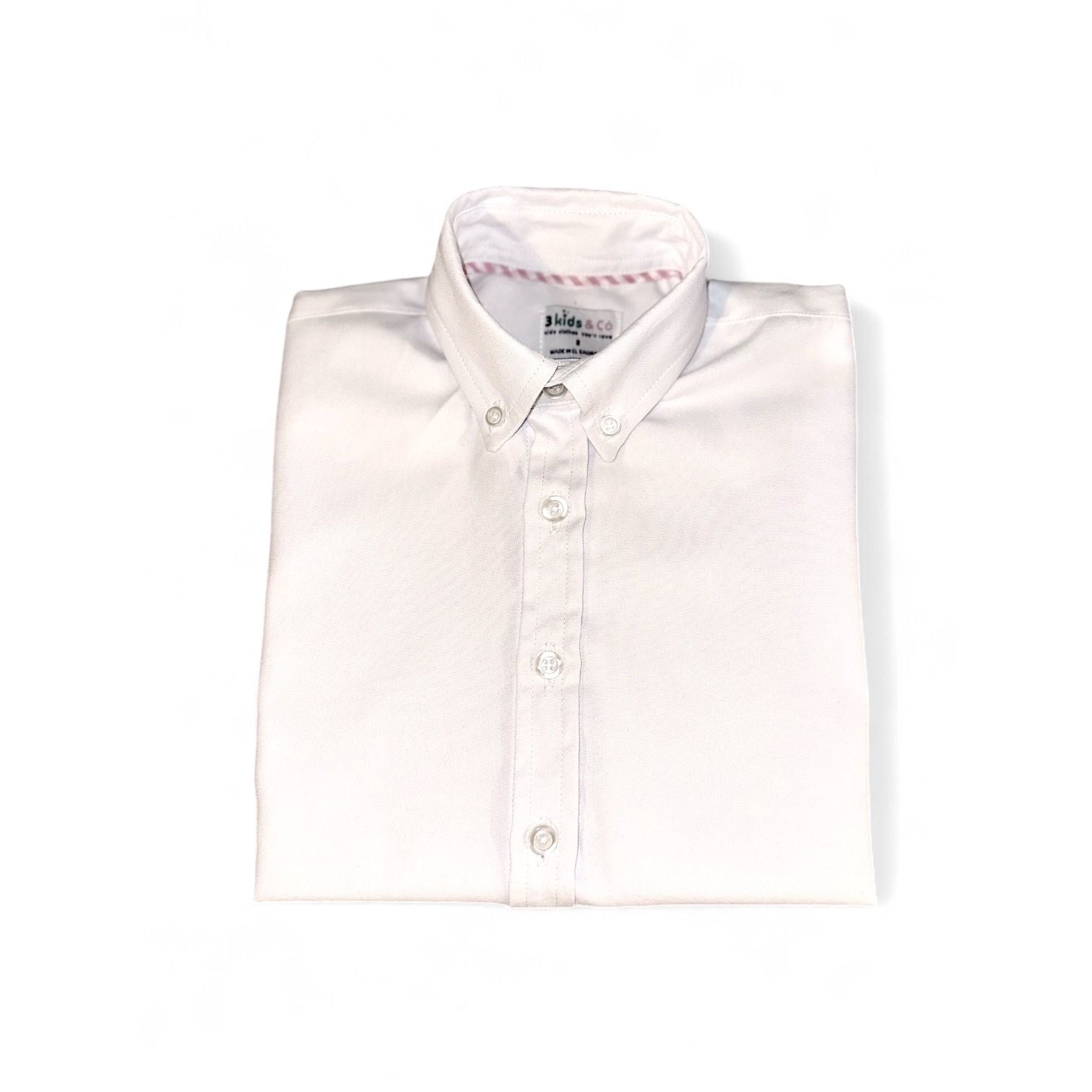 BOYS' SHORT SLEEVE BUTTON DOWN CLASSIC SOLID WHITE