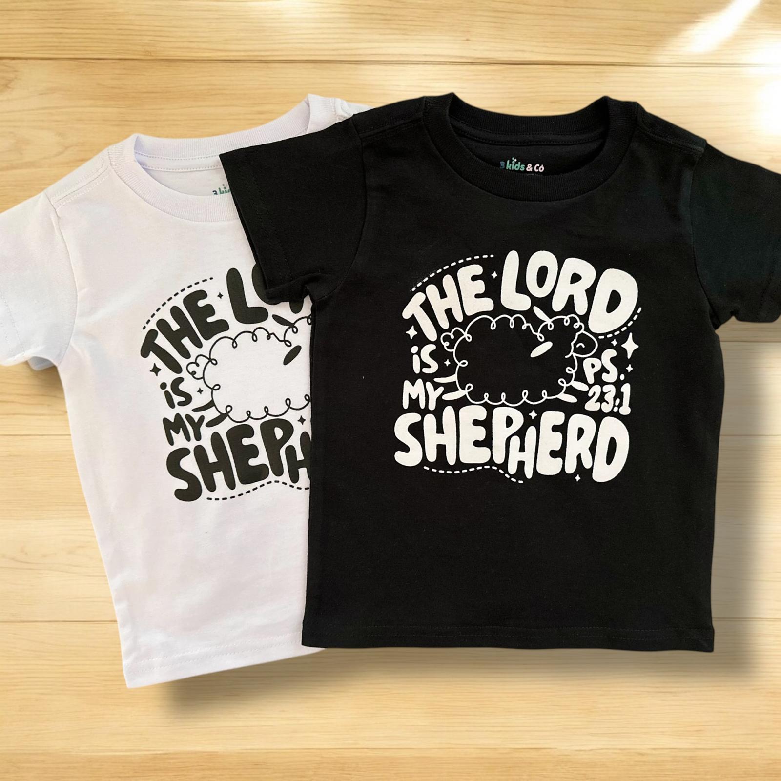 LITTLE DISCIPLES COLLECTION: THE LORD IS MY SHEPHERD LITTLE KIDS T-SHIRT, BLACK